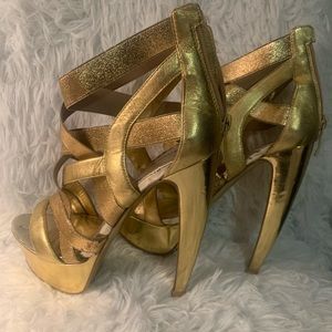 Bebe Gold strapped sandals